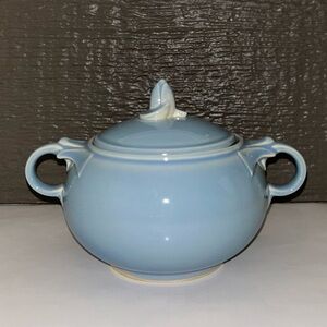Vintage TS&T Pastels Lu-Ray Sugar Bowl and Lid, Windsor blue, art deco